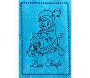 Stickdatei ITH - Postkarte Jesus Schaf Taufe